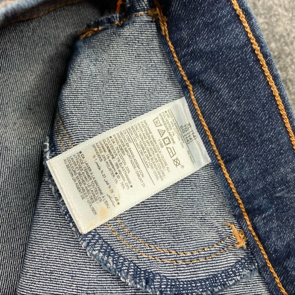 Old Navy Skinny Blue Jeans Boys 14 Dark Wash Denim Adjustable Waist‎ Stretch